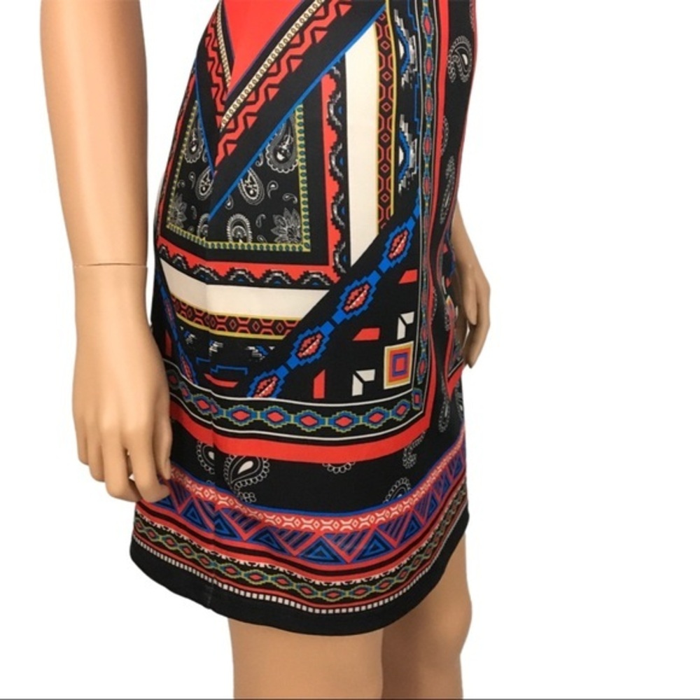 Jealous Tomato Geometric Paisley Dress Red Black Woman’s M Colorful Graphic - Picture 9 of 13
